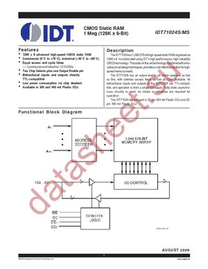 IDT71024S20YG8 datasheet  